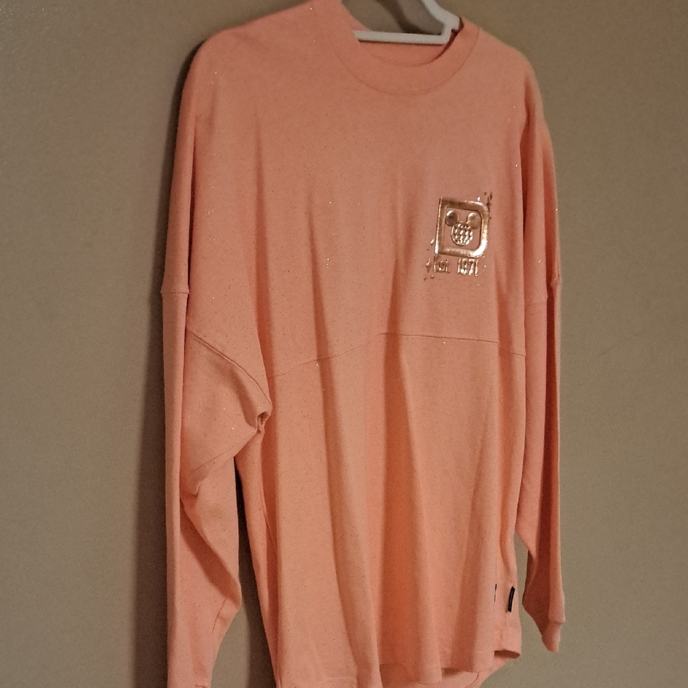 NWOT Disney Peach Sweatshirt with Glitter Accents